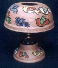 Designer hand painted jute table lamp Image