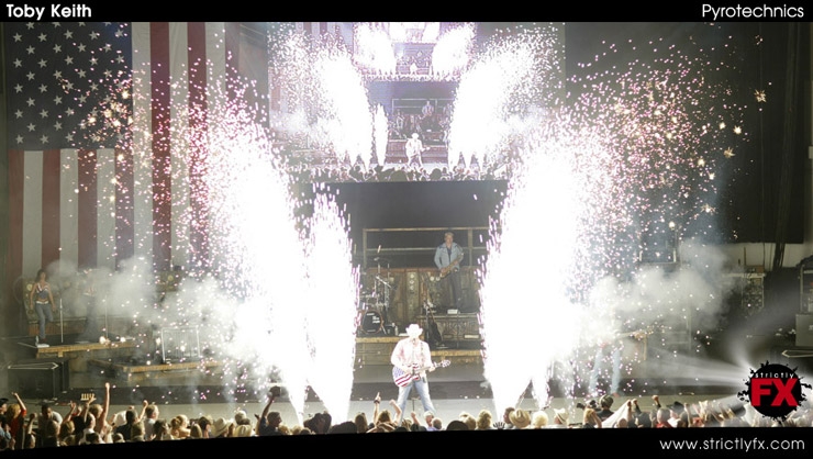 Stage Pyrotechnics from the Toby Keith tour Image