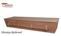 solid redwood casket Image