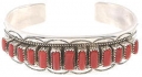 Sterling Silver & Red Coral Bracelet Image