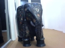 elephan in black marble with details of work Image