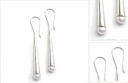 Silver & pearl drop earrings Image