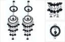 Black stone fashion earrings Image