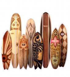 Surfboards-as-Art Fetch Thousands at Art Show