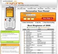 UnlimitedRingtones.com Releases Top 50 Ringtones for 2006