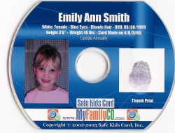 My Family CD / Safe Kids Card, Inc. Releases the First Do-It-Yourself CD ID Kit - the Next Generation of Child Identification