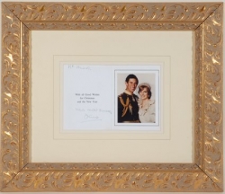 Rare Signed Princess Diana Christmas Card Featuring Her Wedding Photo, for Sale by Circa Savannah, LLC