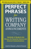 New Book Helps Companies Find "Perfect Phrases for Writing Company Announcements"