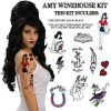 Amy Winehouse Halloween Costume Kit, Including Full Size Temporary Tattoos, and a Beehive Wig