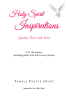 Pamela Evette Swint’s Newly Released "Holy Spirit Inspirations: Quality Time With God" is an Enjoyable Opportunity for Spiritual Rejuvenation
