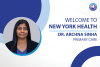 Primary Care Physician Dr. Archna Sinha Joins New York Health