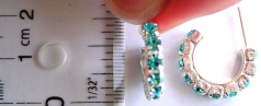 Earring costume jewelry supplier wholesale blue cz stone C shape pattern design sterling silver earr