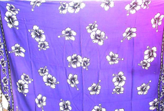 Batik sarong online supply - dark blue rayon sarong with multi orchard flower decor