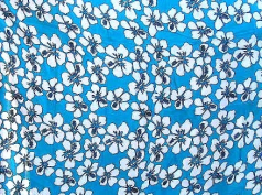 Summer garden clothing wholesale-sky blue sarong wrap with multi whitish orchard flower decor