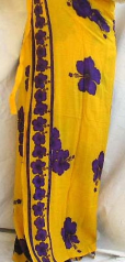 Wholesale garden fashion-yellow long skirt with multi purple garden flowers
