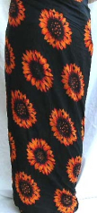 Wholesale trendy fashion-long skirt in mono black color with multi sun flowers