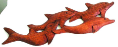 Unique gift wholesale four dolphine abstract carving