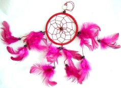 dreamcatcher wholesaler supply Bali made feather nylon wrapped dream catchers in North American desi