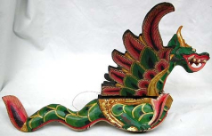 Mystic creature fashion home decor - color painted wooden flying dragon