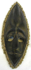 Gift for unique person - rope surrounded empty eye hole black olive shape sad face mask