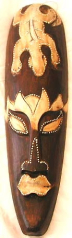 Handcrafted interior decor - white dotted gecko top long brown mask