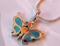 Teen jewelry wholesaler wholesale turquoise butterfly pendant