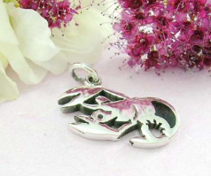 Body catalog jewelry request sterling silver pendant with lobster and onyx