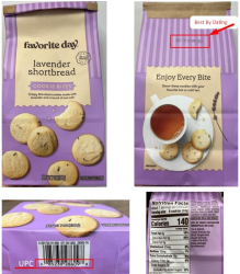 J&M Foods Issues Voluntary Recall of Favorite Day, Lavender Shortbread Cookie Bites