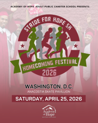 Academy of Hope Launches Inaugural “Stride for Hope 5K & Homecoming Festival” in Anacostia Park