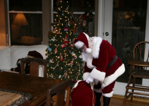Santa Caught in the Dining Room