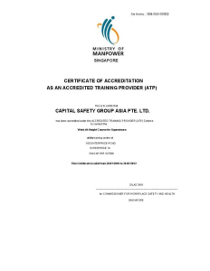CERTIFICATE OF ACCREDITATION