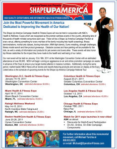 The Shape Up America Campaign National Tour Schedule