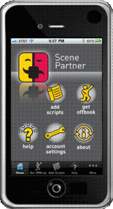 Scene Partner App for iPhone - home screen