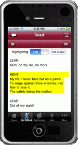 Scene Partner App for iPhone - Read screen