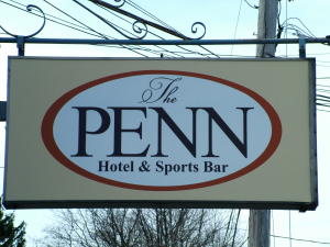 Sign Outside Penn Hotel & Sports Bar in Historic Hershey