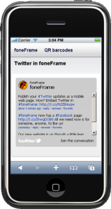 Twitter Embedded in Mobile Website