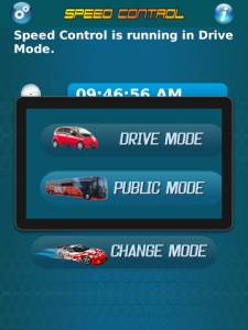 Screen Shot of Speed Control App