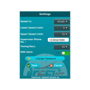 Screen Shots of Speed App