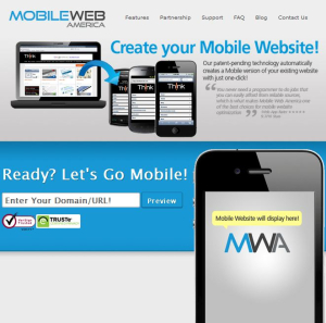 Homepage of Mobile Web America's Inc.