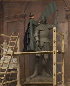 The Duchesse Anne D'Uzes working on a Sculpture of Jeanne D'Arc