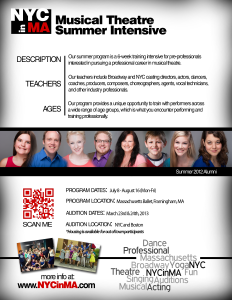 NYCinLI Musical Theater Summer Intensive Poster