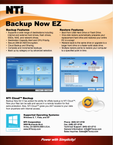 NTI Backup Now EZ 3 Datasheet