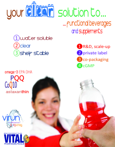 Clear water soluble EPA and DHA, PQQ, CLA in beverages