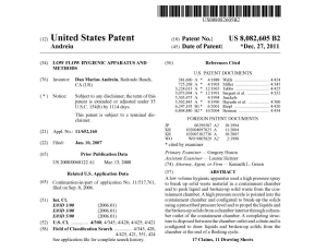 US Patent "low flow hygienic apparatus and methods"