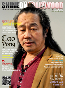 Cao Yong featured on the front cover of Shine On Hollywood Magazine