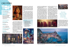 Cao Yong featured in Art Business News Magazine in an exclusive interview in an issue regarding the Top Artist to watch