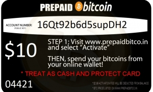 $10 Virtual Prepaid Bitcoin Card