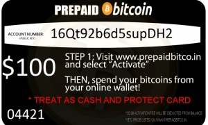 $100 Virtual Prepaid Bitcoin Card