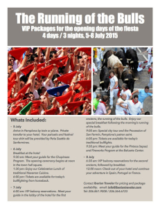 VIP Packages for Sanfermines 2015