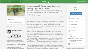 The Develop YOUR Genealogy Family Tree Board Game Udemy Course